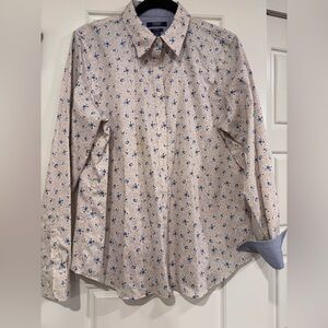 Ralph Lauren Chaps button-down blouse with patterned to flip up sleeve